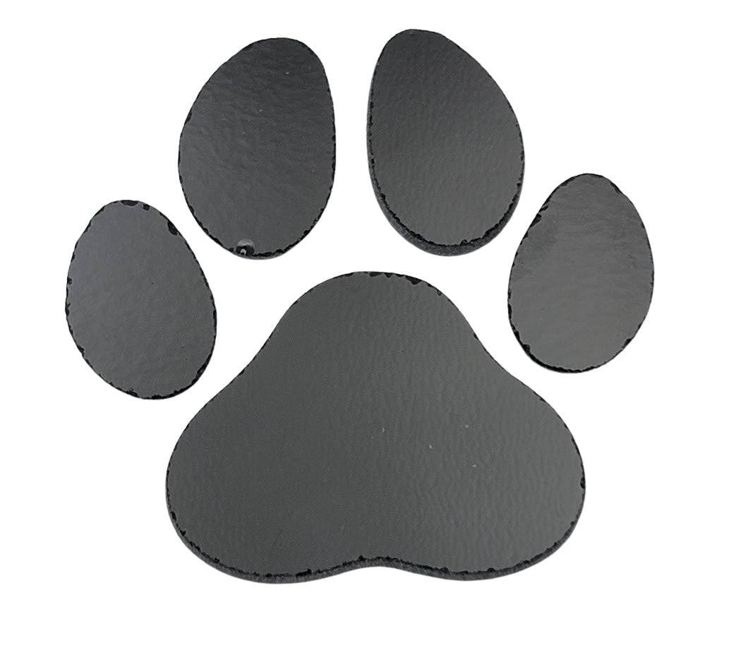 96 COE PAW Black Medium Precut Glass Shape Dog Cat Print Tall Fusing Supplies- 