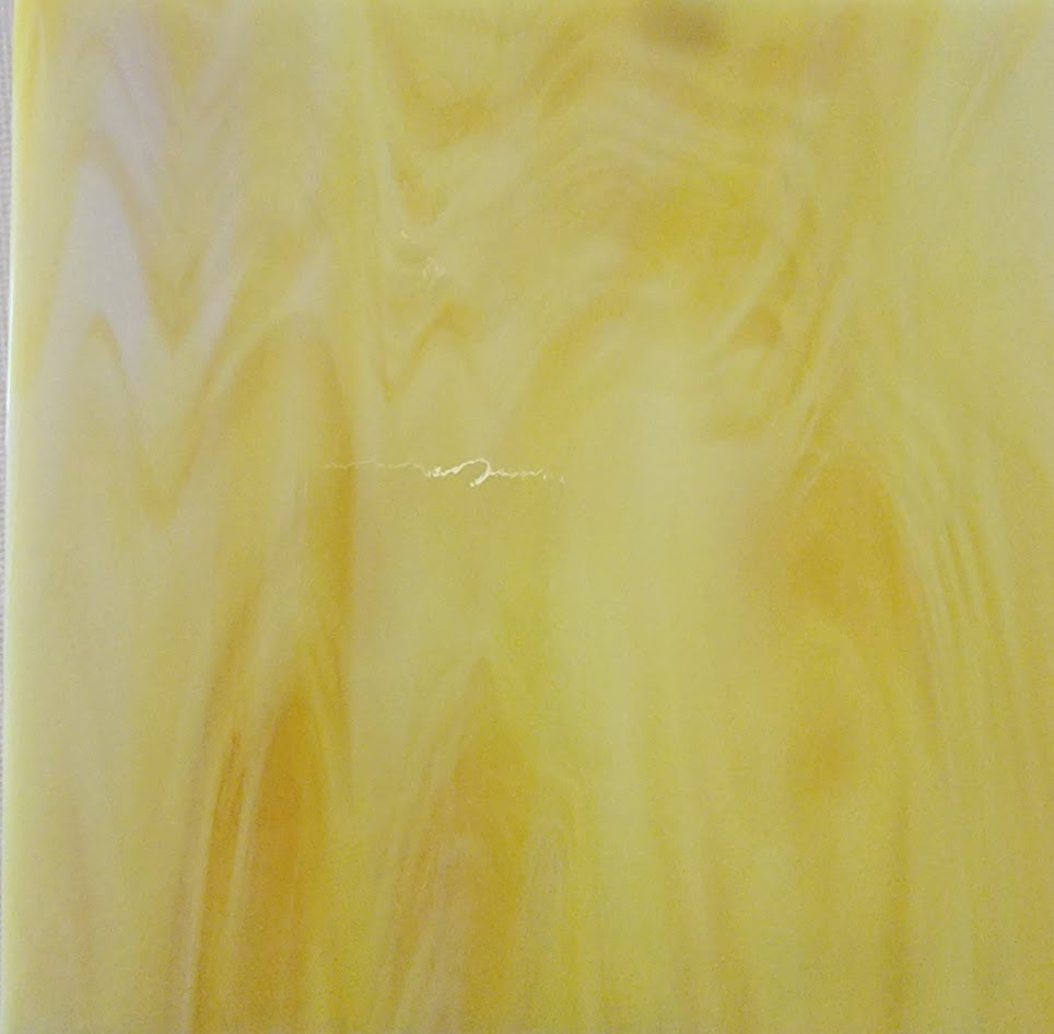 367.1 Yellow White Wispy SIX Glass Circles Choice 1/2, 3/4, 1, or 1 1/2 Inches- 