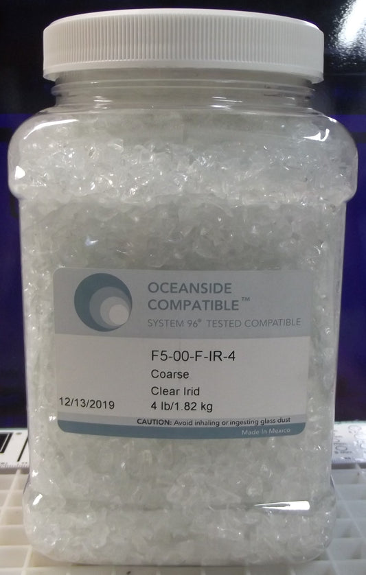 F5 00 IR Four Pounds Clear Coarse IRIDIZED System 96 COE Glass Frit OGT- 