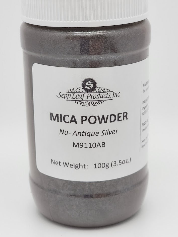 Mica Powder Nu Antique Silver Fusing Flameworking 3.5 oz Pixi Dust Any COE Glitter- 