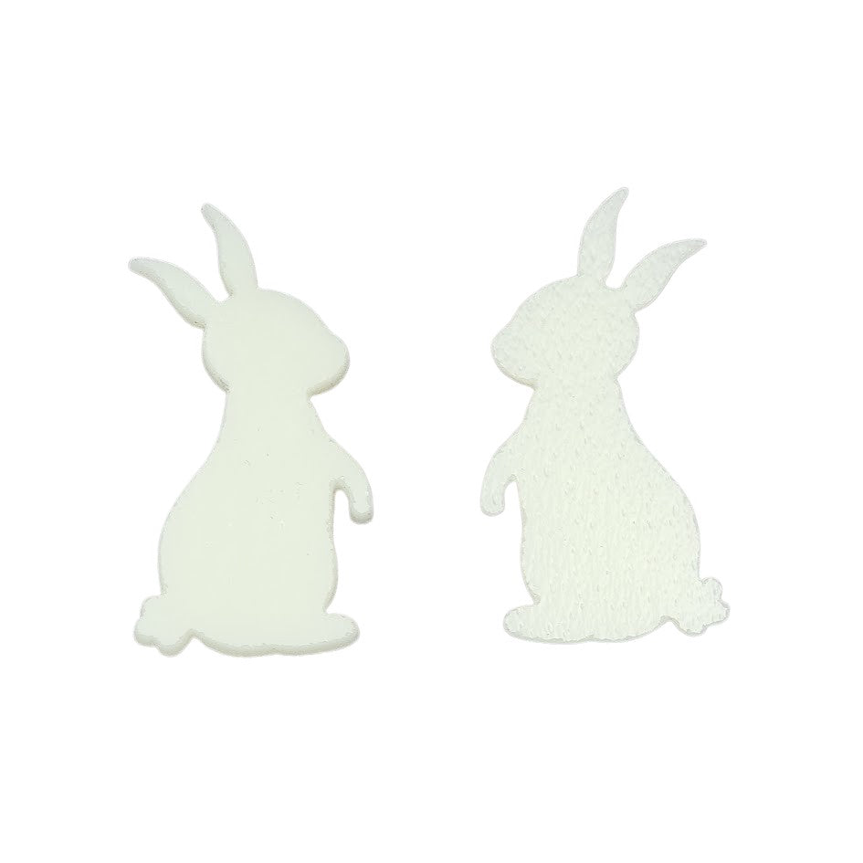 96 COE Rabbit Bunny Precut Glass Shapes Set of TWO Pieces Choice of Color 96COE-Color Vanilla Cream