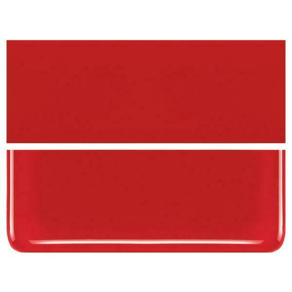 0124 Red Striker Opalescent Bullseye 90 COE Glass Sheet 10x10" 90COE Fusible- 