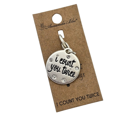 When I count my blessings I count you twice Silver Tone Medallion Clip- 