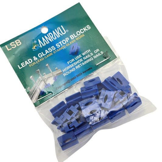 LEAD STOP BLOCKS package of 25 by AANRAKU Stained Glass Lead Supplies LSB- 