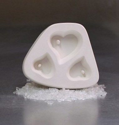 Little Fritters HEART TRIO Pendant & Earrings LF73 Casting Mold Durable Ceramic- 