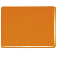 0025 Tangerine Striker Opalescent Bullseye 90 COE Glass Sheet 10x10" 90COE Fusible- 