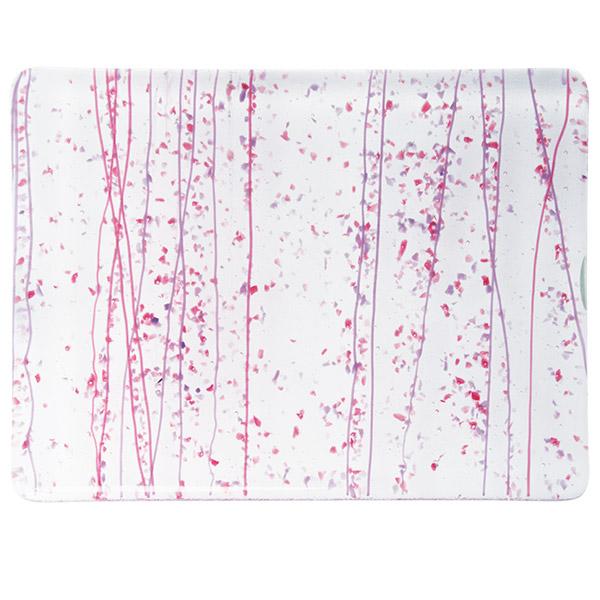 Shorty 4234 Collage Cranberry and Purple Frit Streamers on Clear 90 COE Bullseye- 