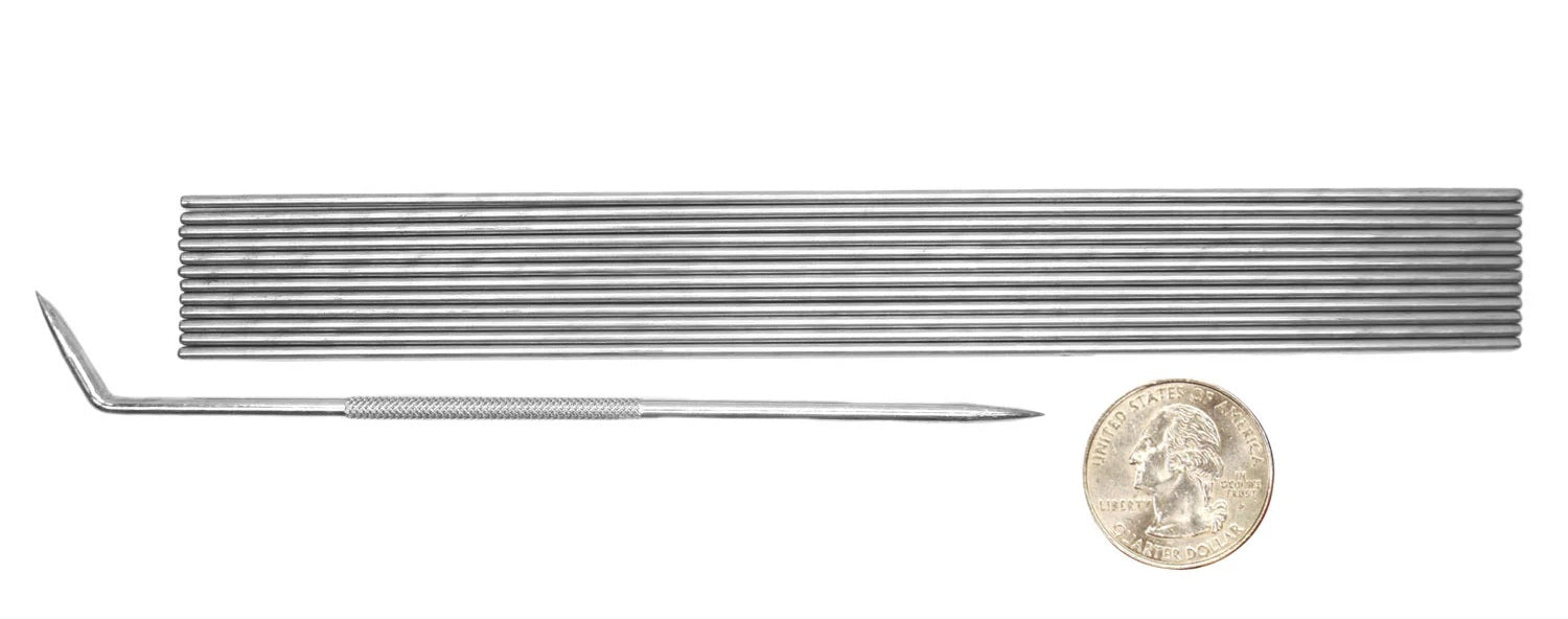 VALUE PACK! FIREWORKS Beadmaking 12 3/32" Stainless Mandrels + Rake SET- 