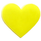 Six Pieces 1" Precut 90 COE GLASS Heart Red Clear Lavender White Red Mint Yellow Pink CHOICE-Model Yellow Opaque
