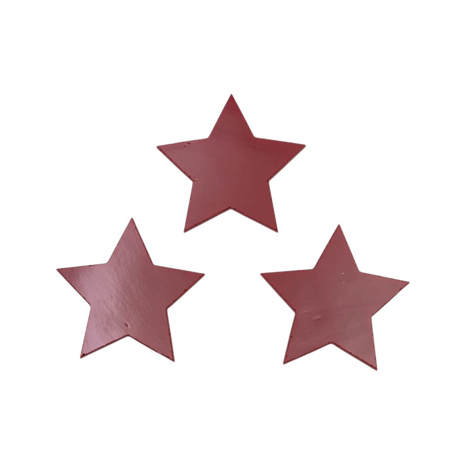 96 COE 2" Red Stars (3) Glass Precut Element Designs Fusing Supplies 96COE- 
