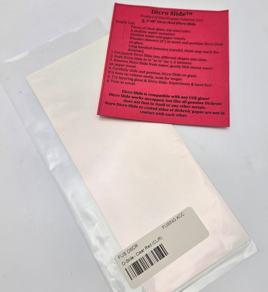 FULL Sheet DICRO SLIDE Clear SHIFTS Deep Red Paper 3.2 x 8 in Dichroic Paper- 