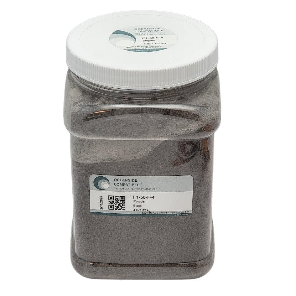 F1 56 96 4 FOUR POUNDS BLACK Opal POWDER System 96 COE Glass Frit Economy Size- 