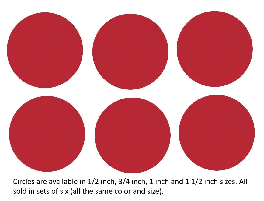 250.72 Red Opal Six 96 COE Glass Circles Choice of 1/2, 3/4, 1, or 1 1/2 inches- 