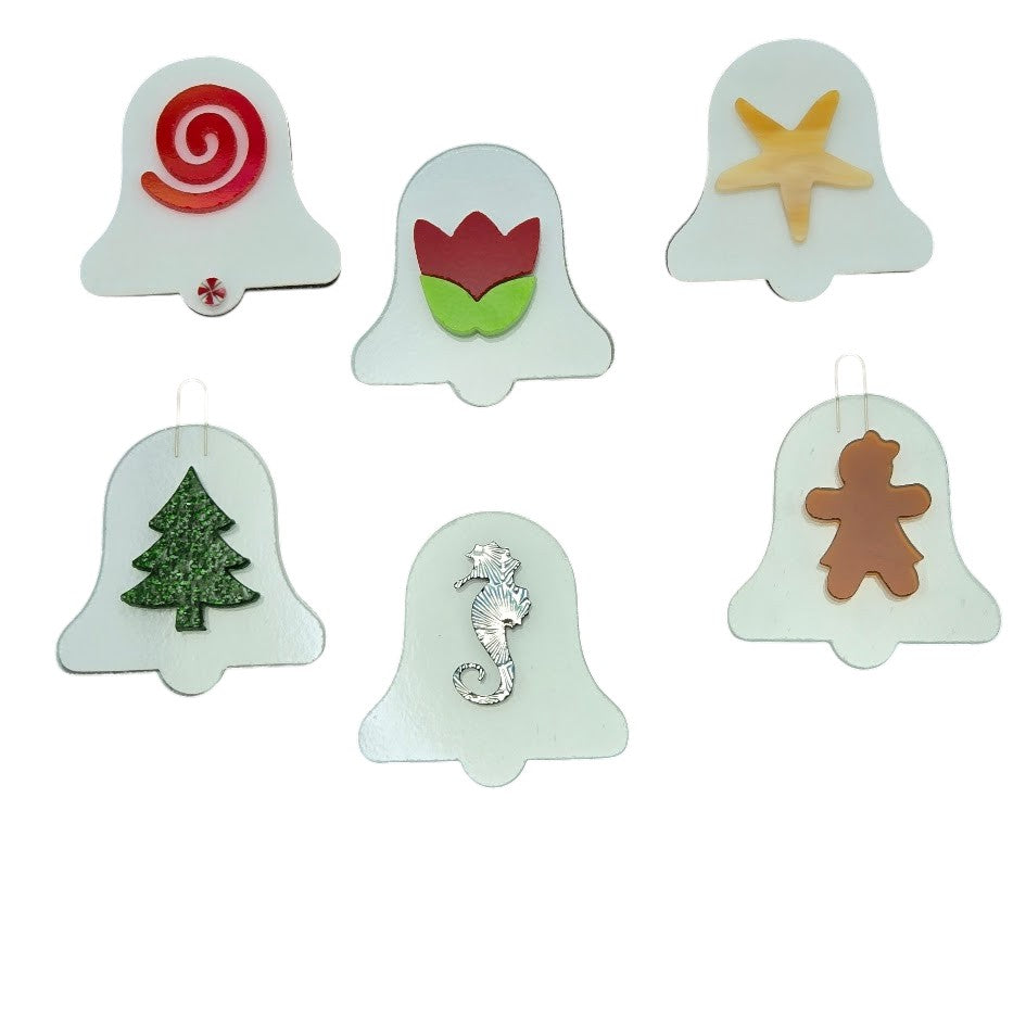 Three 90 COE Precut Glass Bell Ornament Blanks CLEAR Fusing Supplies 90COE- 
