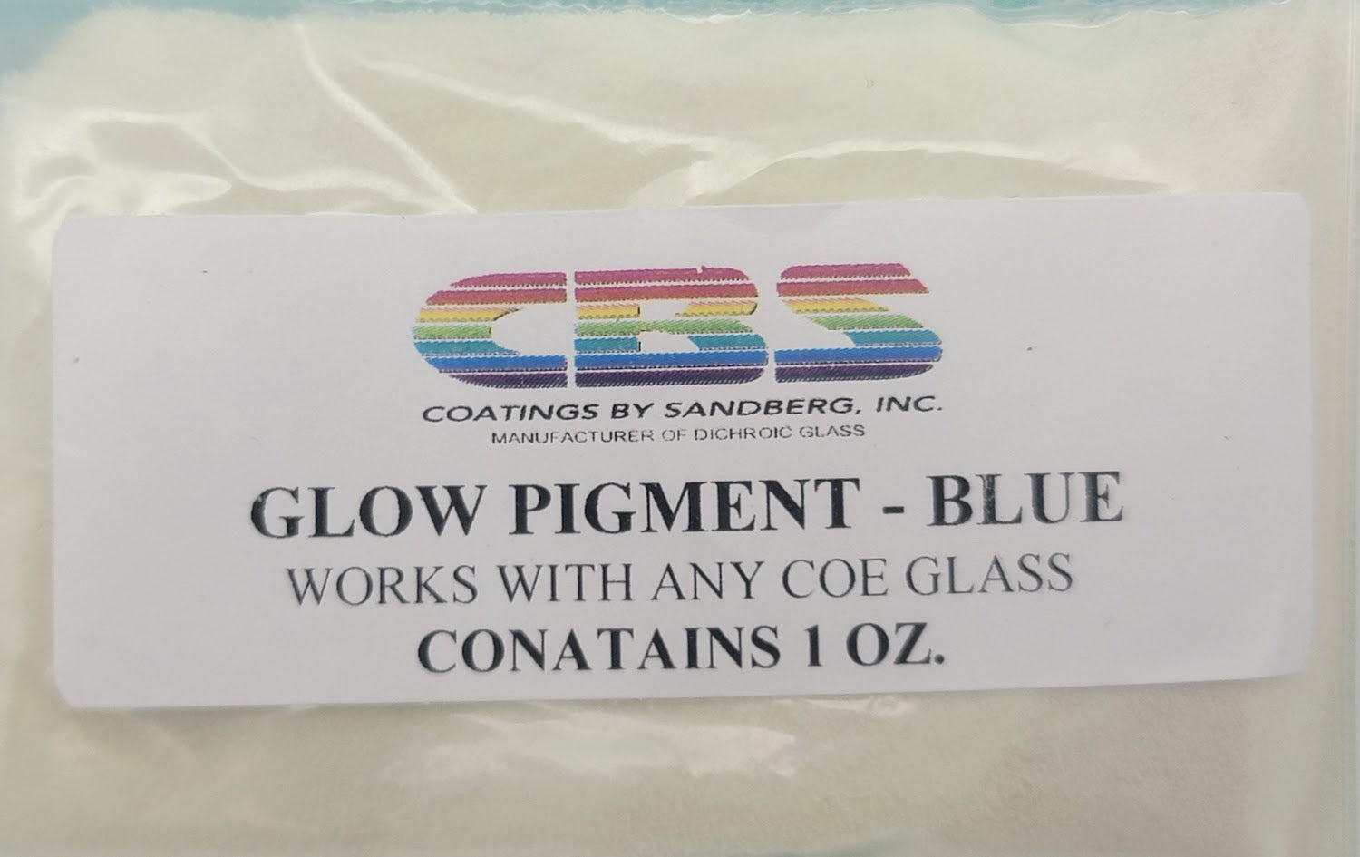 CBS Glow Powder Pigment BLUE works with any COE 90 96 One Ounce Package Fusing- 