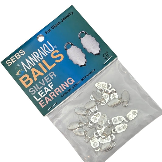 SILVER plated Earring Bails for FUSED GLASS JEWELRY 24 12 Pairs Glue-On Aanraku- 