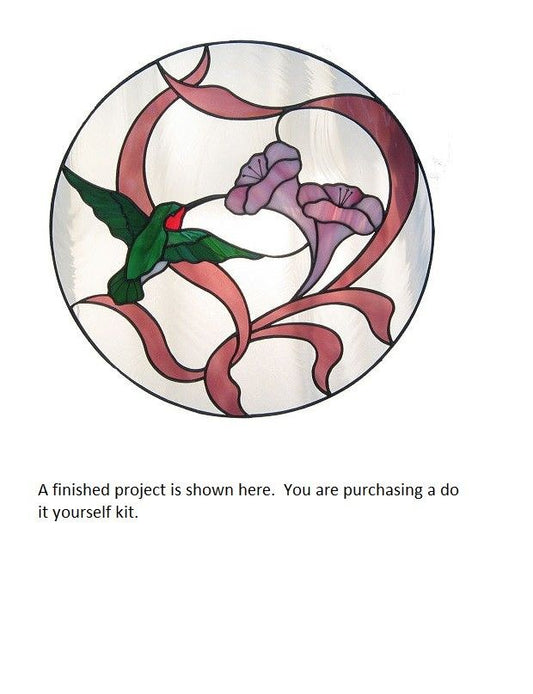 Read Description HUMMINGBIRD Panel Precut Stained Glass Kit Studio One Art Glass- 