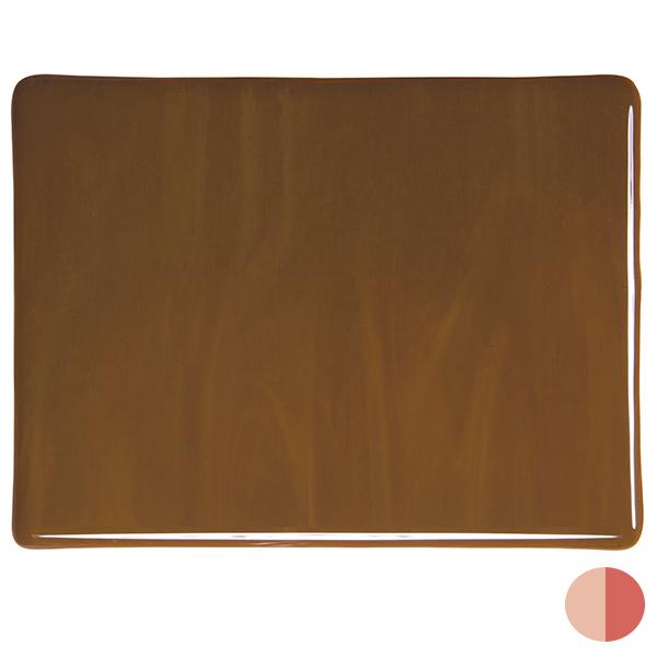 0203 Woodland Brown Striker Opalescent Bullseye 90 COE Glass Sheet 10x10" 90COE Fusible- 