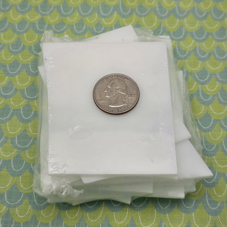 White Opal 96 COE Scrap Packs One Pound 3" Glass Fusing Mosaics Fusible Sheet- 