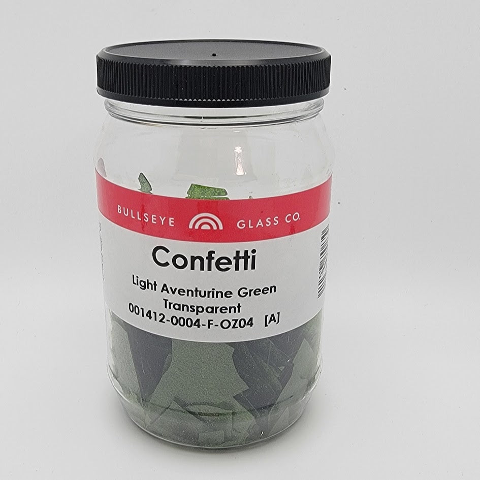 1412 Light Aventurine Green Glass Confetti 90 COE Bullseye 4 Ounces Fusing Supplies- 