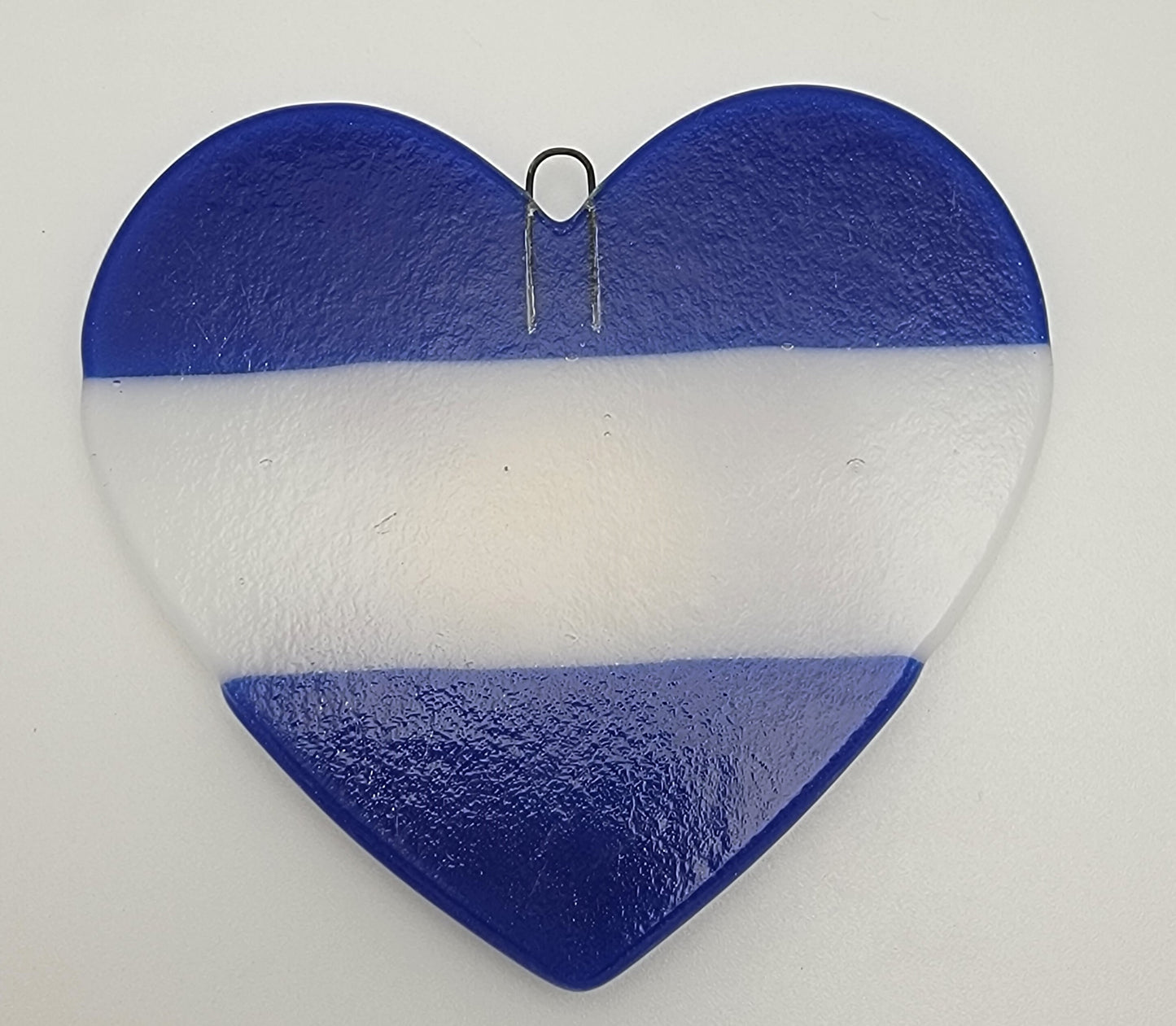 Colorado Flag Heart Christmas Ornament Handmade Fused Glass 2103- 