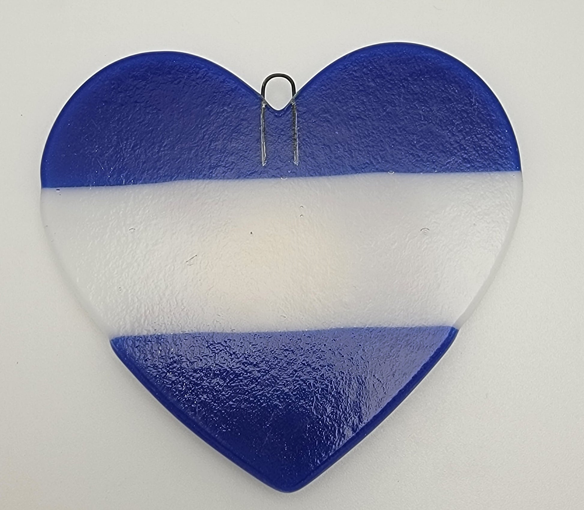 Colorado Flag Heart Christmas Ornament Handmade Fused Glass 2103- 