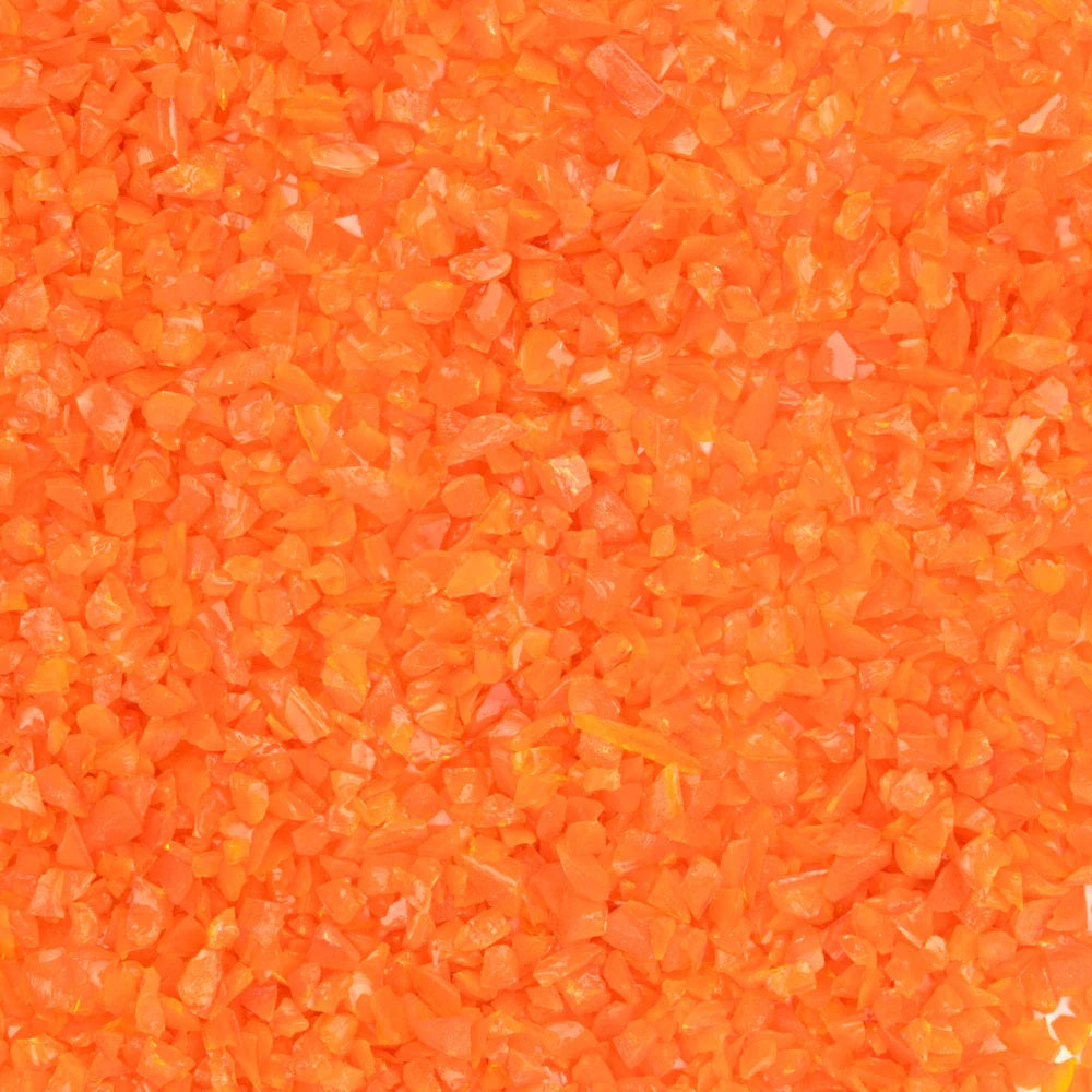 F5 2702 96 Orange Opal COARSE 96 COE Frit 8.5 oz Jar- 