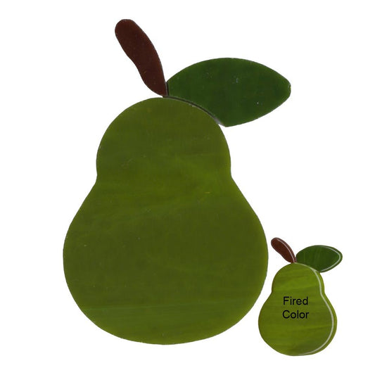 Last Ones 90 COE Pear Fusible Glass Precut Shape 1 5/8" x 2 5/8" Fruits- 