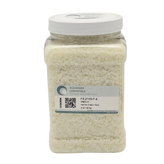F3 2103 Vanilla Cream Opal FOUR POUNDS Medium System 96 COE Glass Frit- 