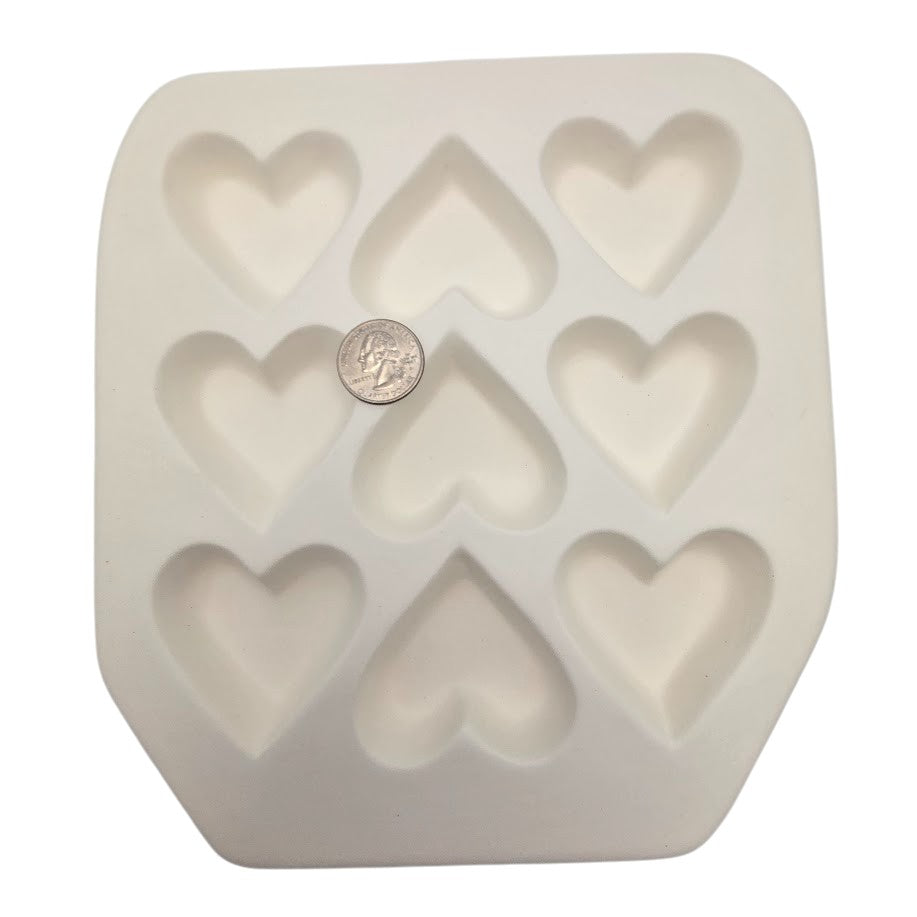 Nine Hearts 9"x 8.25" Future Forms Glass Frit Casting Mold Fusing USA Valentine's- 
