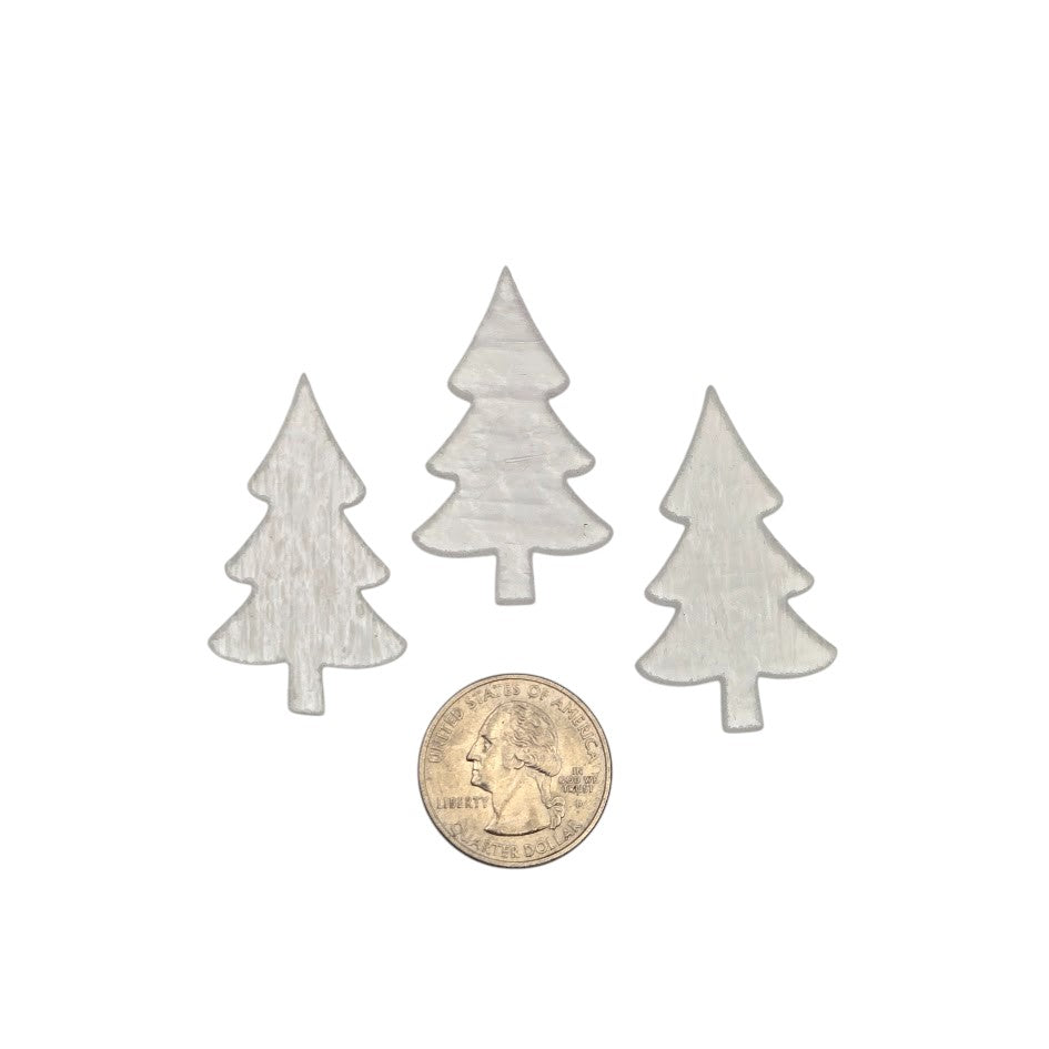 90 COE Tall Mini Trees Set of THREE Glass Precut Bullseye 1 by 1 3/4 inches Christmas Pine- 
