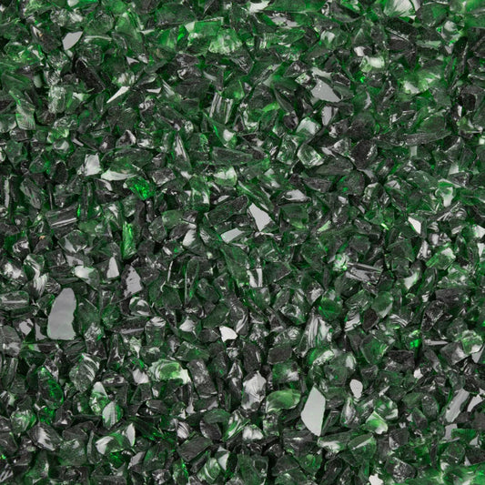 F5 125 96 Dark Green Transparent COARSE 96 COE Frit 8.5 oz Jar- 