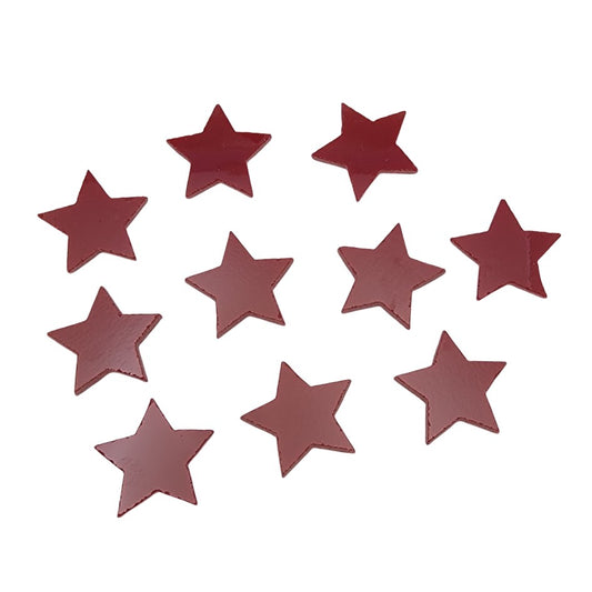Ten 1 inch Stars Red Opal Precut 96 COE Glass Fusing Supplies- 