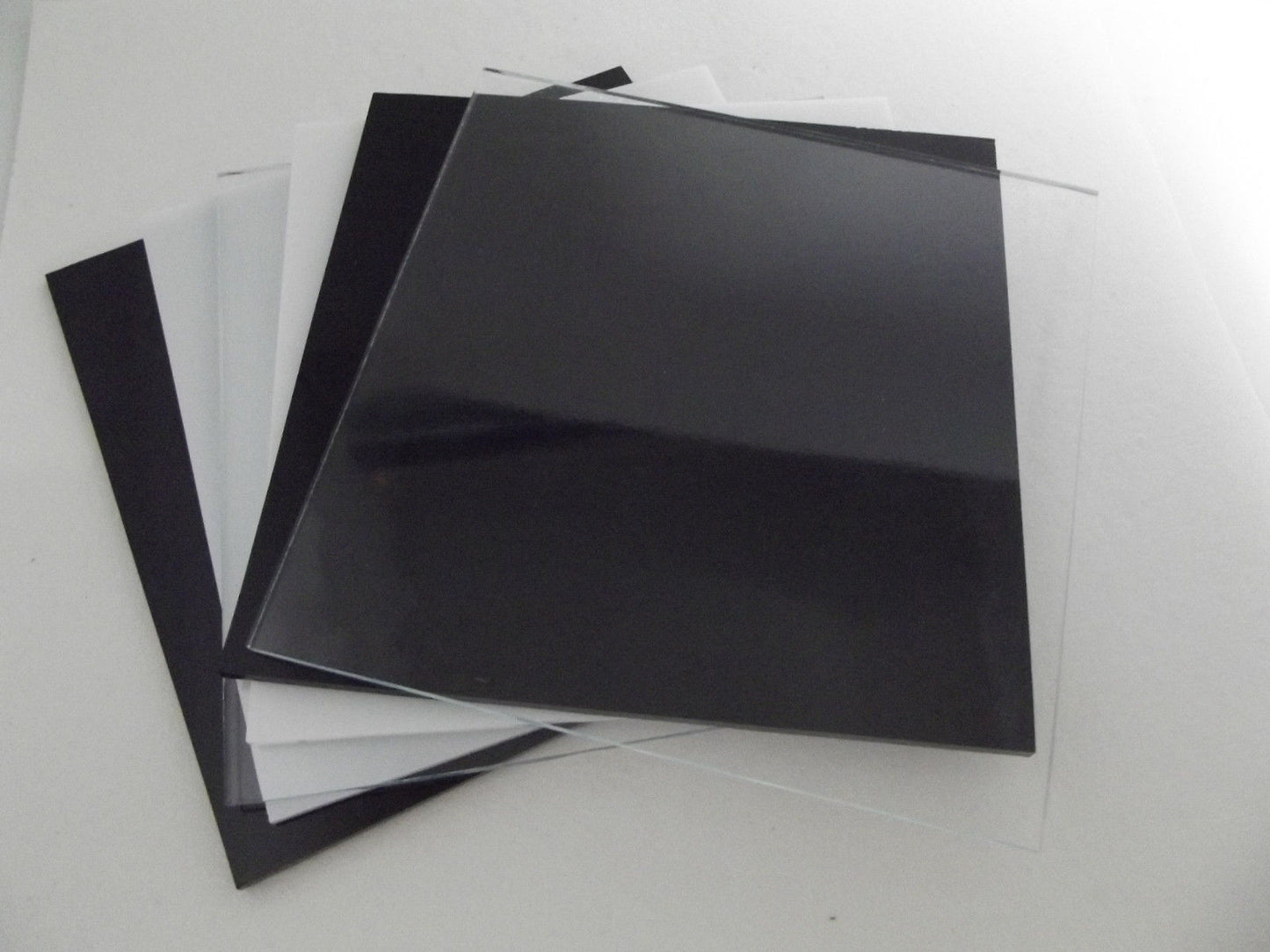 6 Pieces 6x6" Oceanside Compatible 96 COE Black & White Opal & Clear Glass Sheets Pack Studio Stock Up- 