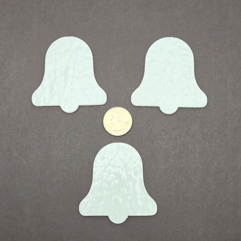 Three 90 COE Precut Glass Bell Ornament Blanks White Fusing Supplies 90COE- 