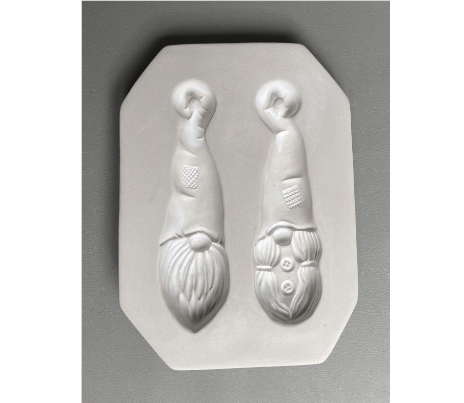 Two Gnome Ornaments Glass Casting Mold Ceramic Little Fritter CPI LF240- 