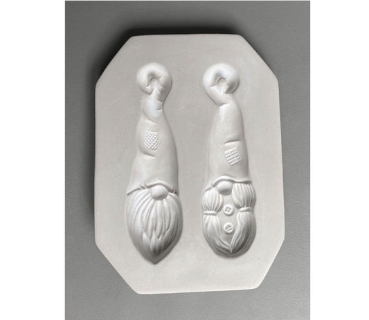 Two Gnome Ornaments Glass Casting Mold Ceramic Little Fritter CPI LF240- 