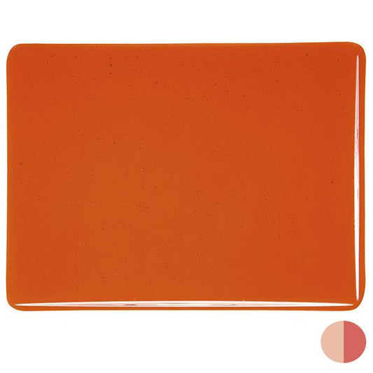 1125 Orange Striker Transparent Bullseye 90 COE Glass Sheet 10x10" 90COE Fusible 001125-0030-F-1010- 