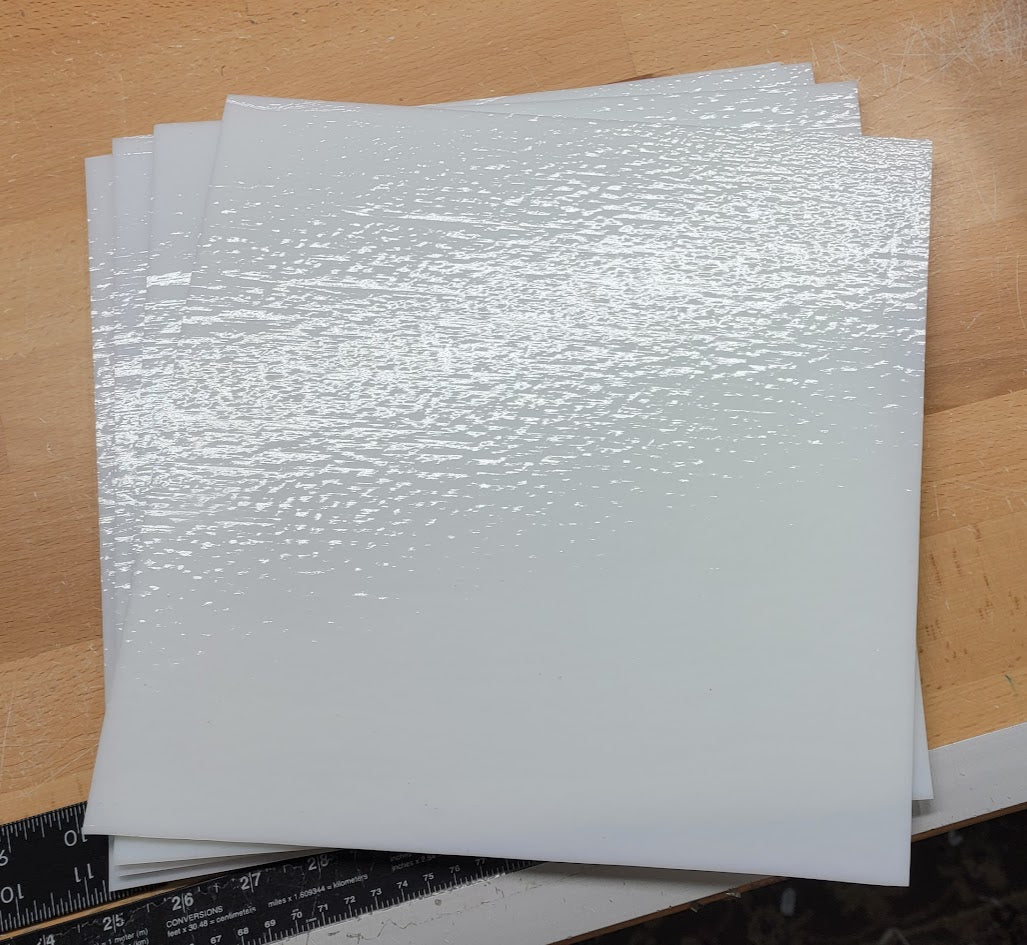 FOUR SHEETS 0113 Tekta 3mm WHITE 12 x 12 inches Fusing Bullseye 90 COE Glass- 