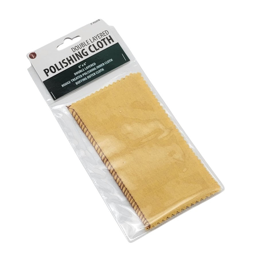 Double Sided Jewelry Polishing Cloth 6x6" Red Rouge Yellow Buffing SE Tools- 