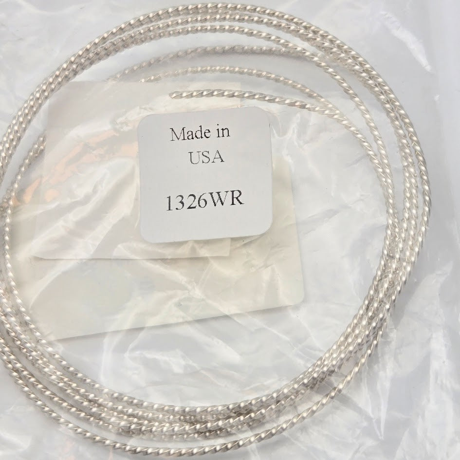 16ga Half Hard Twisted Square Solid Sterling Silver Five Feet Wrapping Wire Made in the US- 