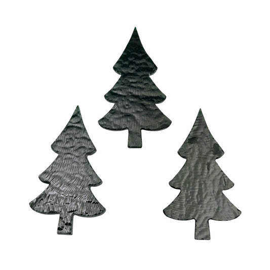 90 COE Tall Mini Trees Set of THREE Glass Precut Bullseye 1 by 1 3/4 inches Christmas Pine- 