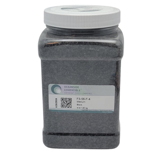 F3 56 96 4 FOUR POUNDS BLACK Opal Medium System 96 COE Glass Frit OGT- 