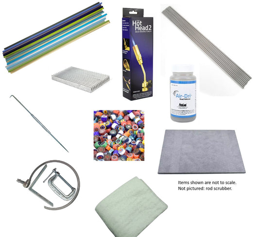 Hot Head Lampworking Glass Beadmaking Beginner Starter Kit Great Gift-