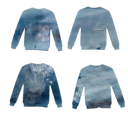 Seconds (flaws) Four Blue Yonder 96 COE Fusible Sweater Precut Glass 2 6/8 x 2 1/8 in- 