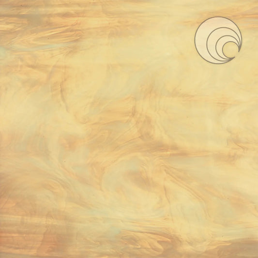 317.02F Pale Amber White Mix 12 x 12 Inch Oceanside Compatible 96 COE Sheet Glass- 