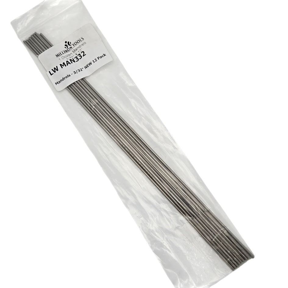 3/32" Bead Mandrels Pro Quality Set of 12 Stainless Steel Lampworking Medium- 