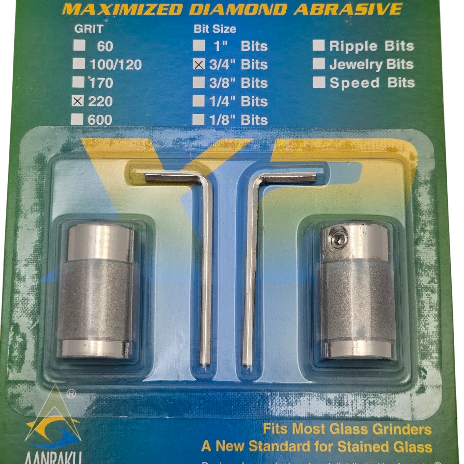 2 Grinder Bits Diamond 3/4"  220 Fine Aanraku 2 fers Fits MOST Glastar Inland- 