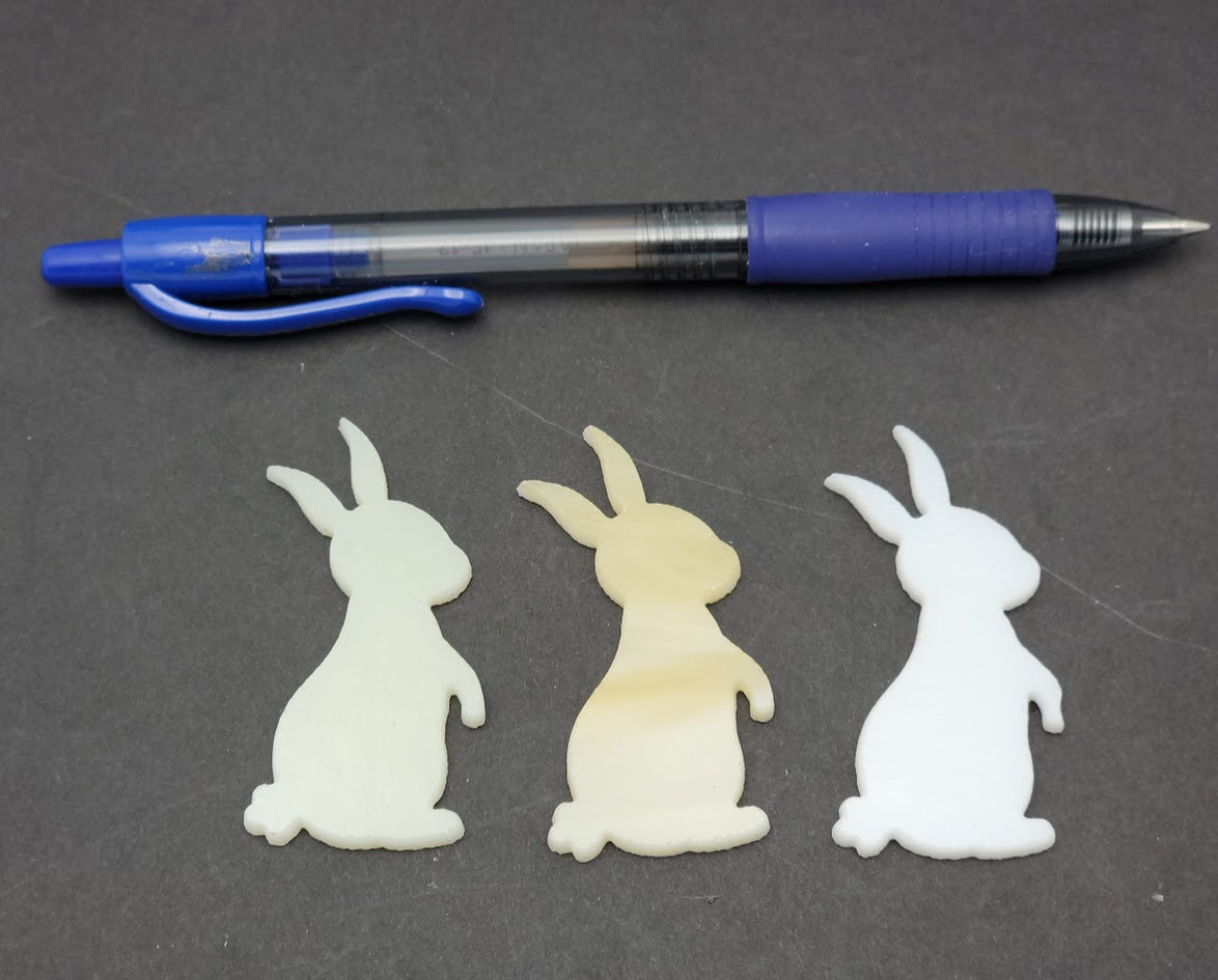 96 COE Rabbit Bunny Precut Glass Shapes Set of TWO Pieces Choice of Color 96COE- 
