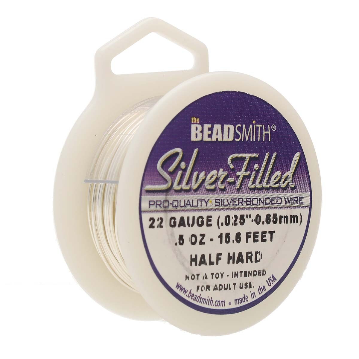 Beadsmith Pro Silver Bonded Filled Wire Half Hard Dead Soft 18 20 22 22 26 28 ga-Gauge Size Hardness Length 22ga Half Hard 15.6 ft